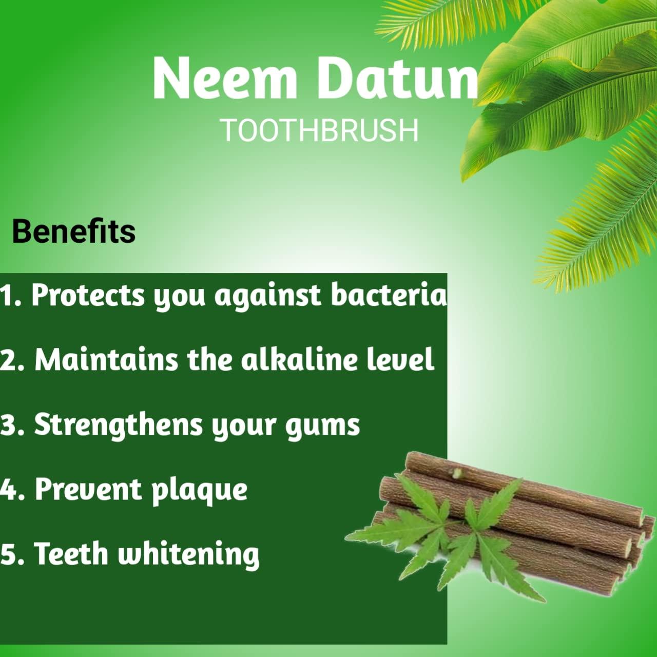 Kannaki textiles Organic Neem Datun Toothbrush | Neem Datun Twigs | Neem Chew Sticks (Pack of 15)