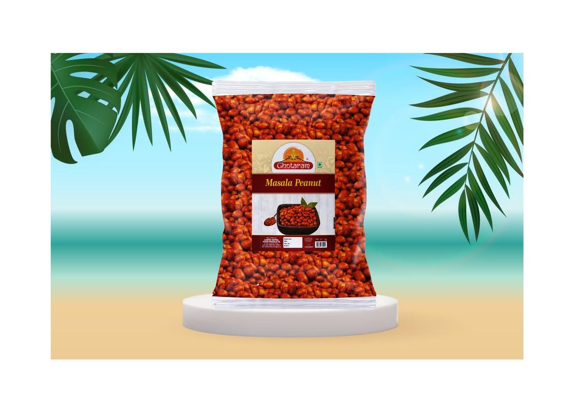 GHOTARAM Ghotaram Peanut - Salted Masala Moongfali | Nut Cracker Namkeen Snack | Sing - Masala Peanuts Fried Spicy Mungfali | Kutchi Bhachau Dabeli Special Singdana Healthy Namkeen-1Kg*1Pack