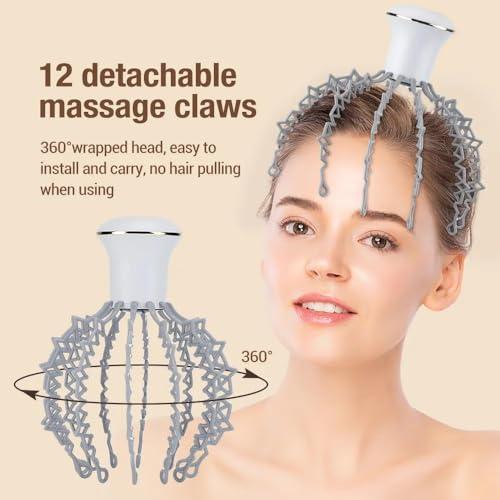 BLURISM BLURISM Electric Head Massager, Head Massage Spider, Scalp Massage Brush with 12 Claws, Rechargeable, Vibrating Head Massager to Relieve Stress