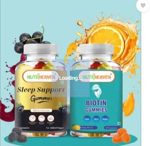 NUTRI HEAVEN NUTRI HEAVEN Sleep Support Gummies & Biotin Gummies Pack of 2 (2 x 30 No)