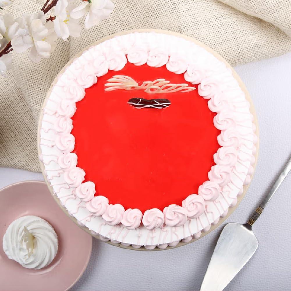 Floweraura FlowerAura Strawberry Delicious Cake Gift's For Birthday, Anniversery, Valentine's Day, Mother's Day, Party (1.0kg) (Same Day Delivery)