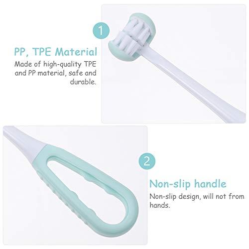 KTMGlobal KTM 3 Sided Autism Toothbrush Kids Toothbrush Soft Bristle Toothbrush Toddler Toothbrushes Sky- blue
