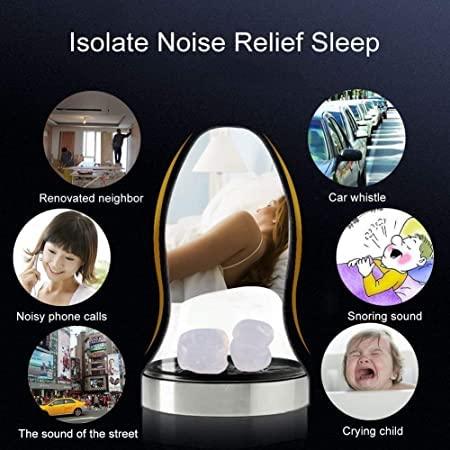 HealthyNeeds HealthyNeeds OPSLEA 8Pcs Anti Snoring Silicone Earplugs Waterproof Swimming Protection Tools Sleep