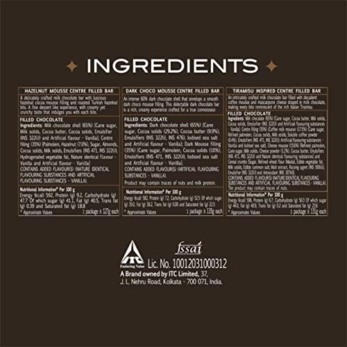 Fabelle Fabelle – The Bars Trilogy, Centre-Filled Luxury Chocolate Bars, Assorted Luxury Chocolates Gift Box, 393g