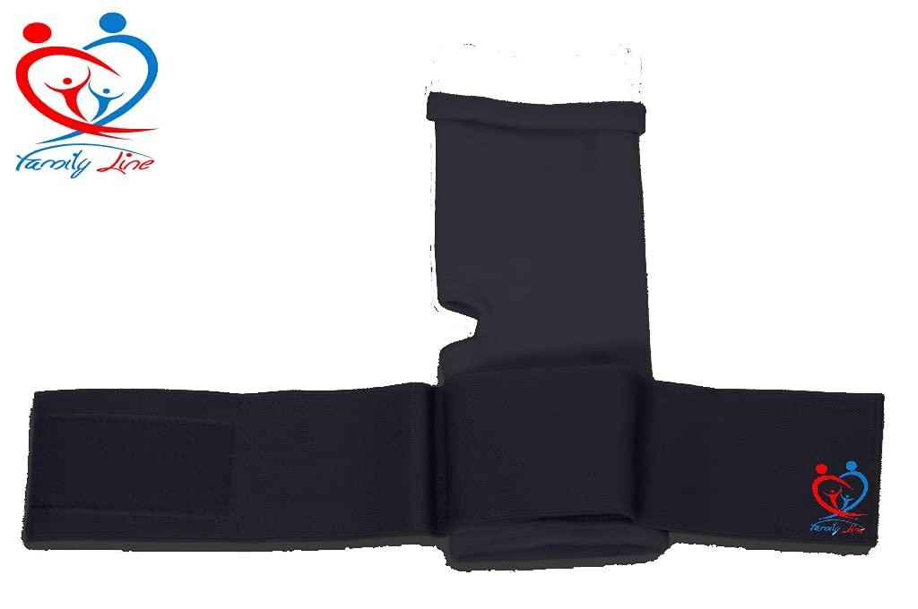 FAMILY LINE Family Line Anklet Ankle Binder Brace Foot Support- ankle wrap- for sprained ankle, ankle pain, running, gym, other sports. (BLACK, LARGE(10\"-12\") INCHES)