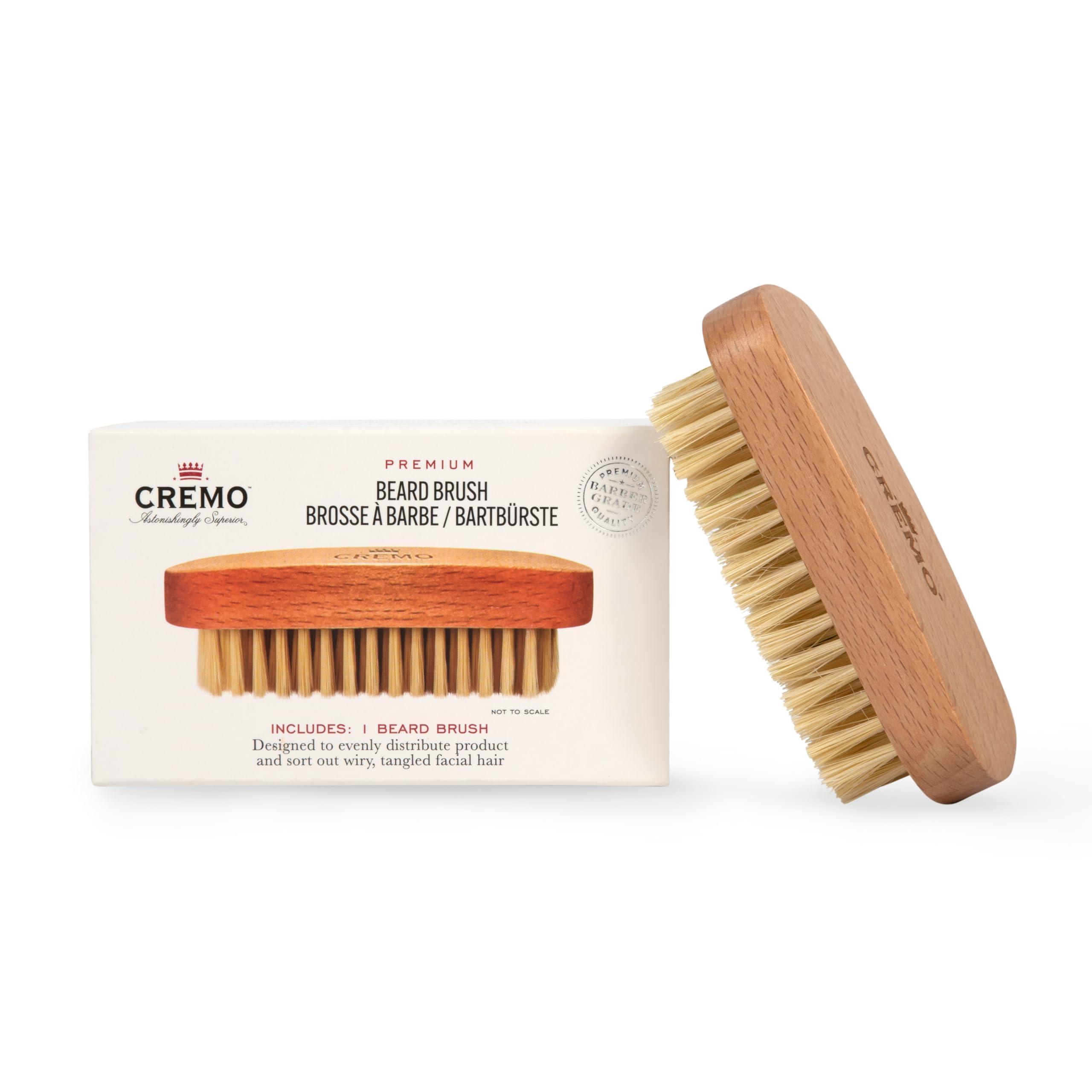 Cremo Cremo 100% Boar Bristle Beard Brush With Wood Handle To Shape, Style And Groom Any Length Facial Hair