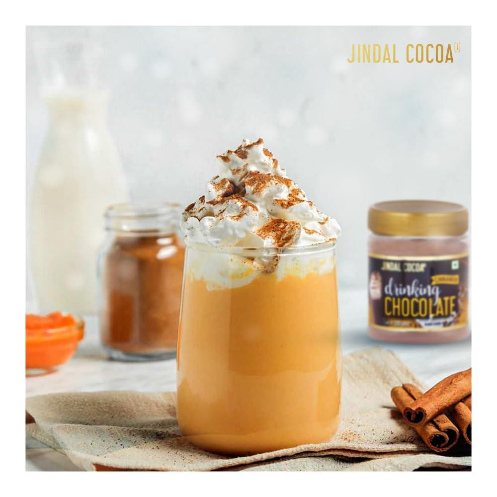 Jindal Cocoa JINDAL COCOA Drinking Chocolate Cinnamon Flavored Powder 200 Gm | Pack Of 3 | Hot and Cold Chocolate Drink | 100% Vegetarian | No Artificial Colors | No Artificial Preservatives