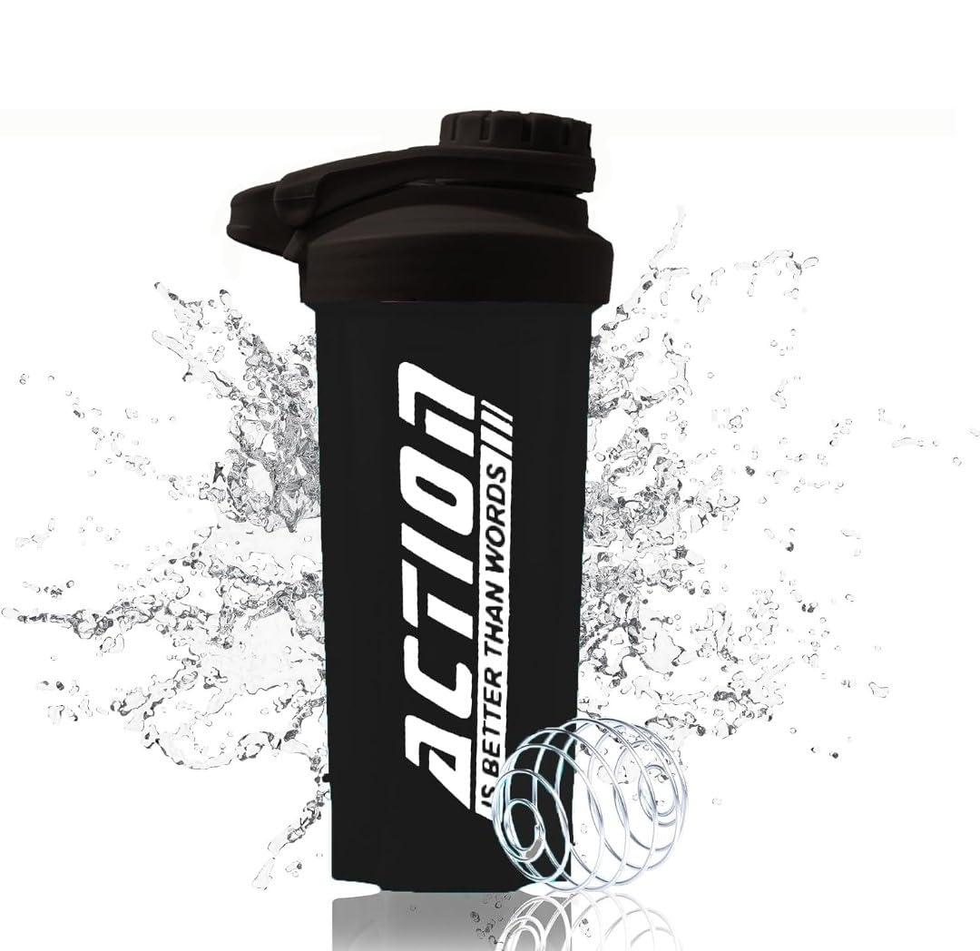 ELLEGIANT ELLEGIANT Gym Shaker Bottle for Protein Shake | Combo Pack with Portable Protein Powder Container | Supplement Powder Carrying Funnel with carbiner Key Chain |Combo Pack of 2 | 700 ML