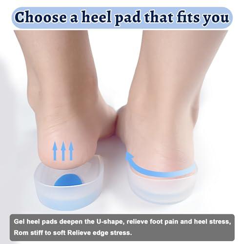 All one tech All one tech 3 Pair Gel Heel Cups Plantar Fasciitis Inserts - Silicone Gel Heel Pads For Heel Pain, Bone Spur & Achilles Pain, Gel Heel Cushions And Cups, Pad & Shock Absorbing Support