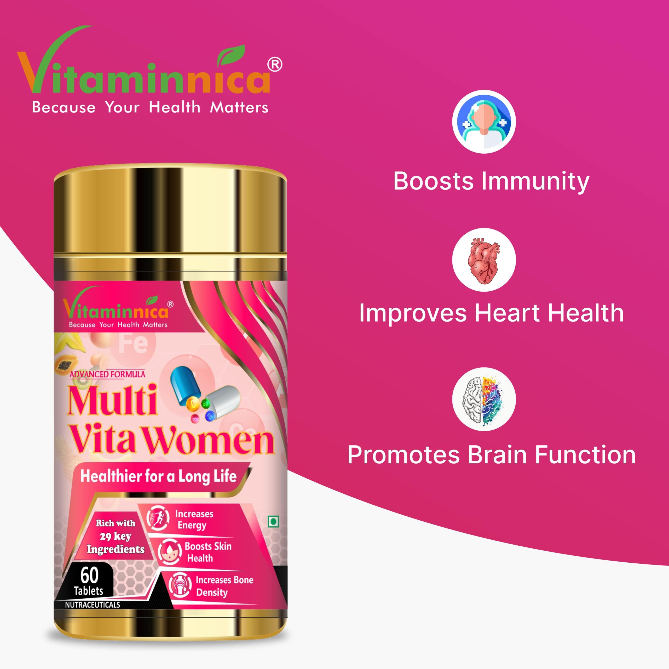 Vitaminnica Because your Health Matters Vitaminnica Combo Pack of Multi Vita Men & Women- 60 Multivitamin Tablets with Vitamin C & 28 other key nutrients for Overall Health & Immunity