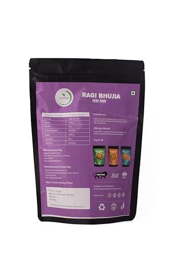 Greenland GREENLAND Healthy Protein Bhujia (Pack of 3, 135g Each) Healthy Snacks | Gluten Free | Rich in Protein | Zero Trans Fat | Flavor: Peri Peri Ragi
