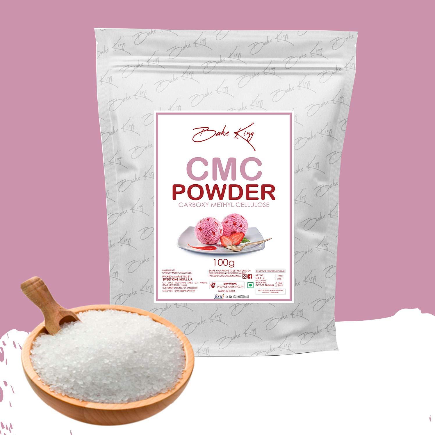 BAKE KING BAKE KING CMC Powder (Carboxymethyl Cellulose) 100G for Ice Creams, Food Grade | Soft, Smooth and Creamy | Raising Ingredient Powder | Instant Ice Creams That Improves Texture & Softness