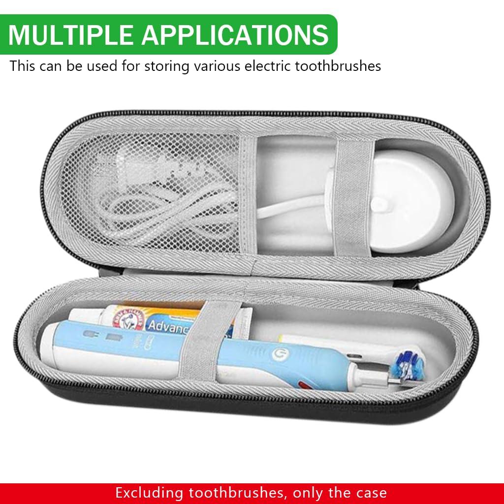 HANNEA HANNEA Electric Toothbrush Hard Travel Case Compatible with Oral-B Pro Pro 500 300 1500 iO series 7 8 9 Electric Toothbrush, Portable EVA Protective Storage Bag Holder with Mesh Pocket