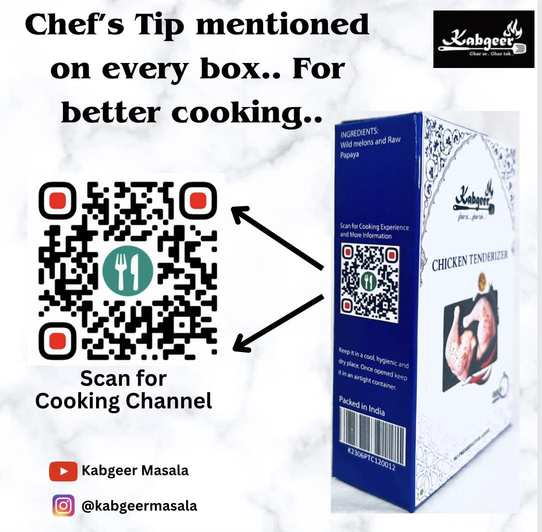 Kabgeer Kabgeer Chicken Tenderizer Powder | 100% Natural | Grounded Papaya Powder | Kachri Powder | Galawat Ka Masala | Special Masala - 50 gram