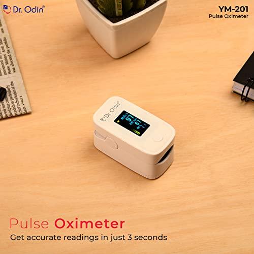 Dr. Odin Dr. Odin YM-201 Fingertip Pulse Oximeter with LED Display and Auto Power Off, Perfusion Index and SpO2 (White, 1 Year Warranty)