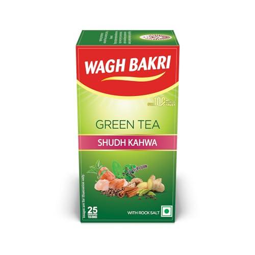 Wagh Bakri Wagh Bakri Green Tea Shudh Kahwa Tea Bag, 25 Tea Bag*2.5G, 62.5 Grams