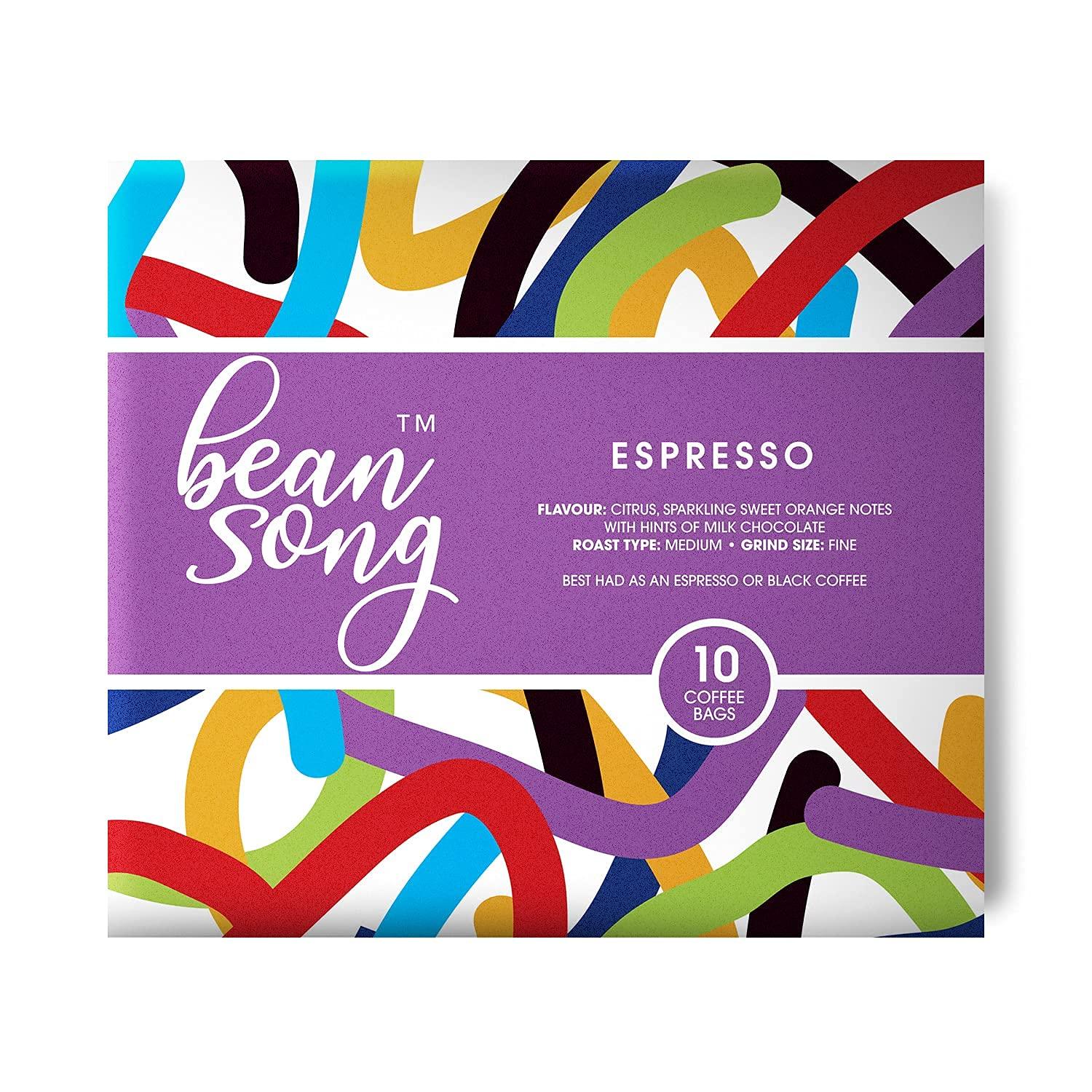 BEAN SONG Bean Song Equipment Less Premium Espresso Coffee Drip Bags (10 Easy Pours) Pack of 3 with Free Coffee Mug | Citrus Flavour with Hints of Milk Chocolate | Cafe At Home
