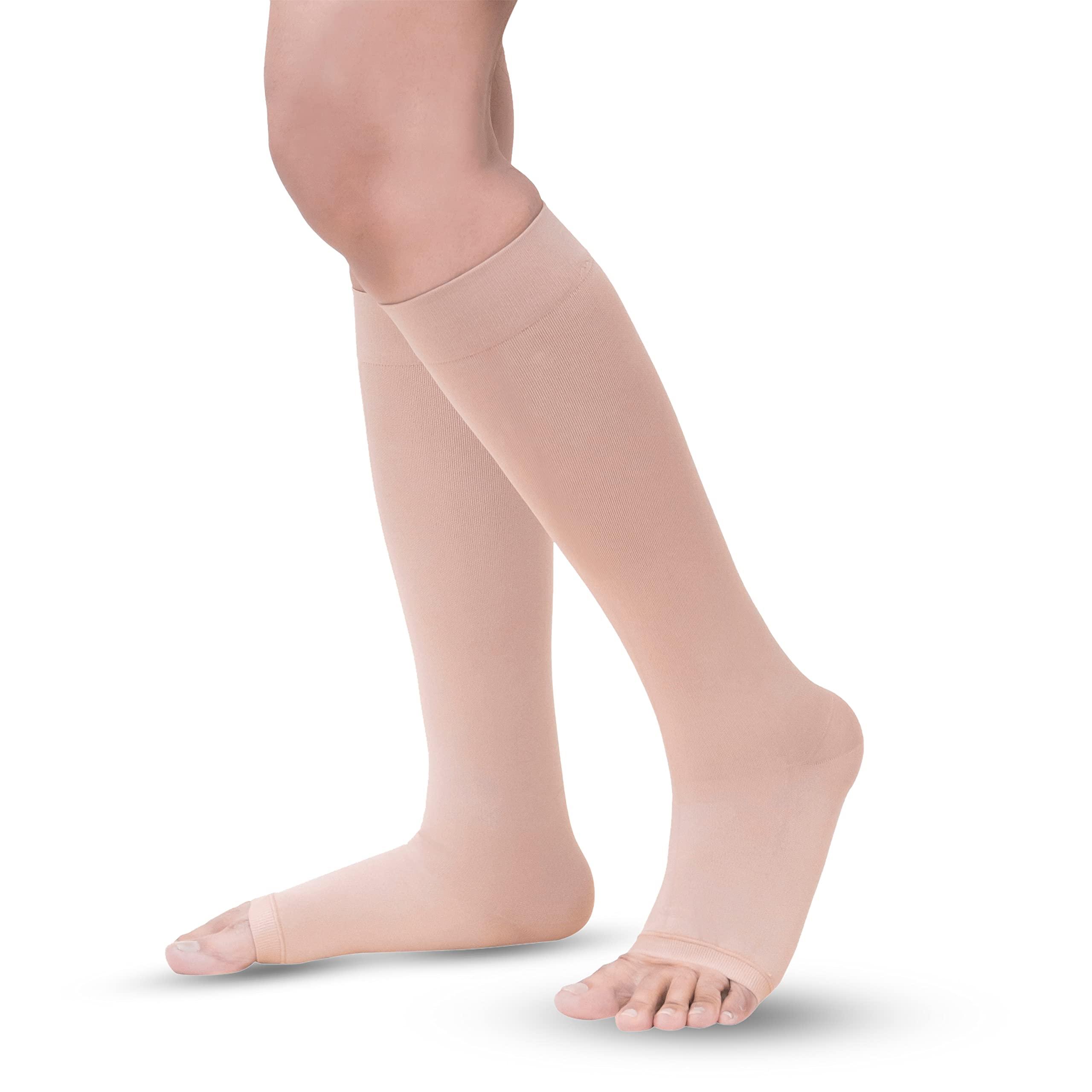 Sorgen Sorgen Class I Medical Compression Stockings for Varicose Veins | Class 1 Knee Length stockings | Below Knee Class I Compression Socks | 18-21 mm Hg pressure stockings (Medium)