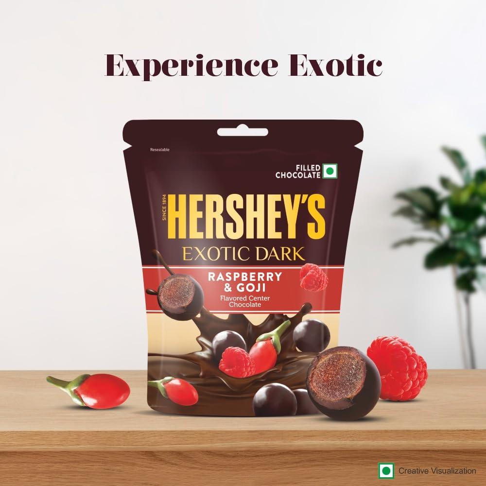 HERSHEY'S HERSHEY\'S Exotic Dark Pomegranate, Blueberry And Raspberry & Goji Flavor 100G Pack Of 3,300 Grams