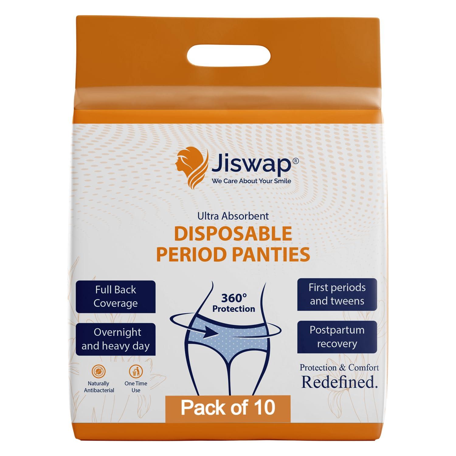 Jiswap Jiswap Period Panty Pad Super Absorbent, Heavy Flow Disposable Overnight Panties Sanitary Pad (Pack Of 10)
