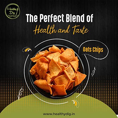 Healthy Dig Healthy Dig Oats Chips Combo Pack of 2 | 125 gm * 2 | Crunchy Healthy Snacks | All Natural Millets and Grains | No Added Preservatives, Artificial colors or chemicals | Plant Protein | No Added Sugar