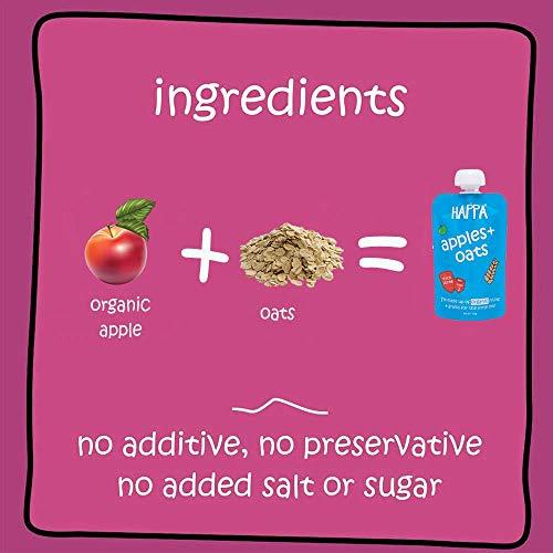 HAPPA Happa Organic, (Apple + Oat Puree), 3 Pouch 100g Each