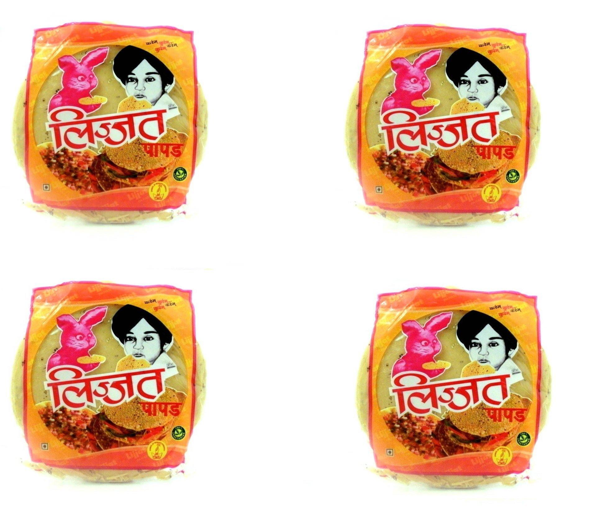 Lijjat Papad Lijjat Moong Papad - 200GM Each - Pack of 4