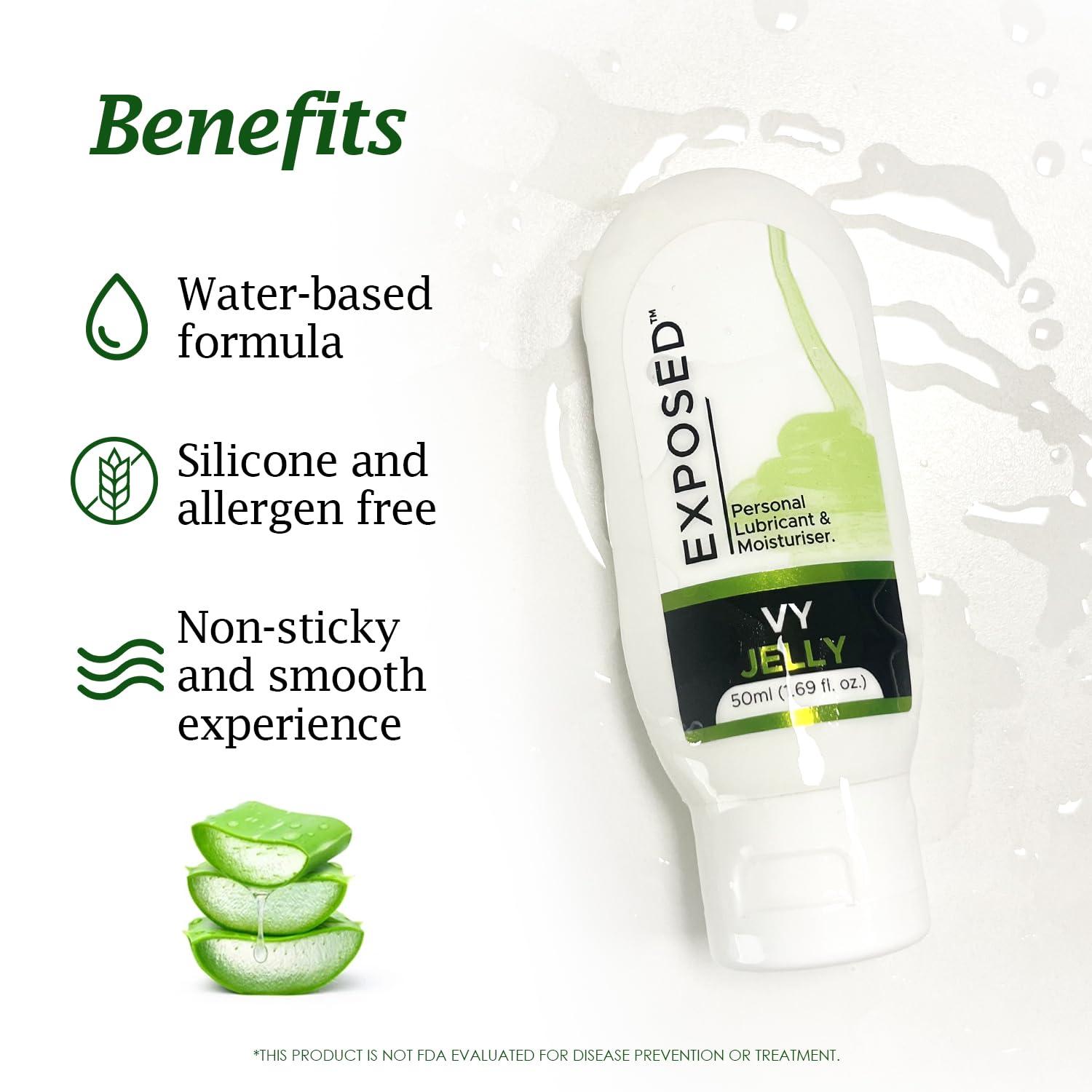 EXPOSED Exposed VY Jelly Lubricant Gel For Men & Women | Water-Based Lubricant | 100% Natural & Food Grade 50ml