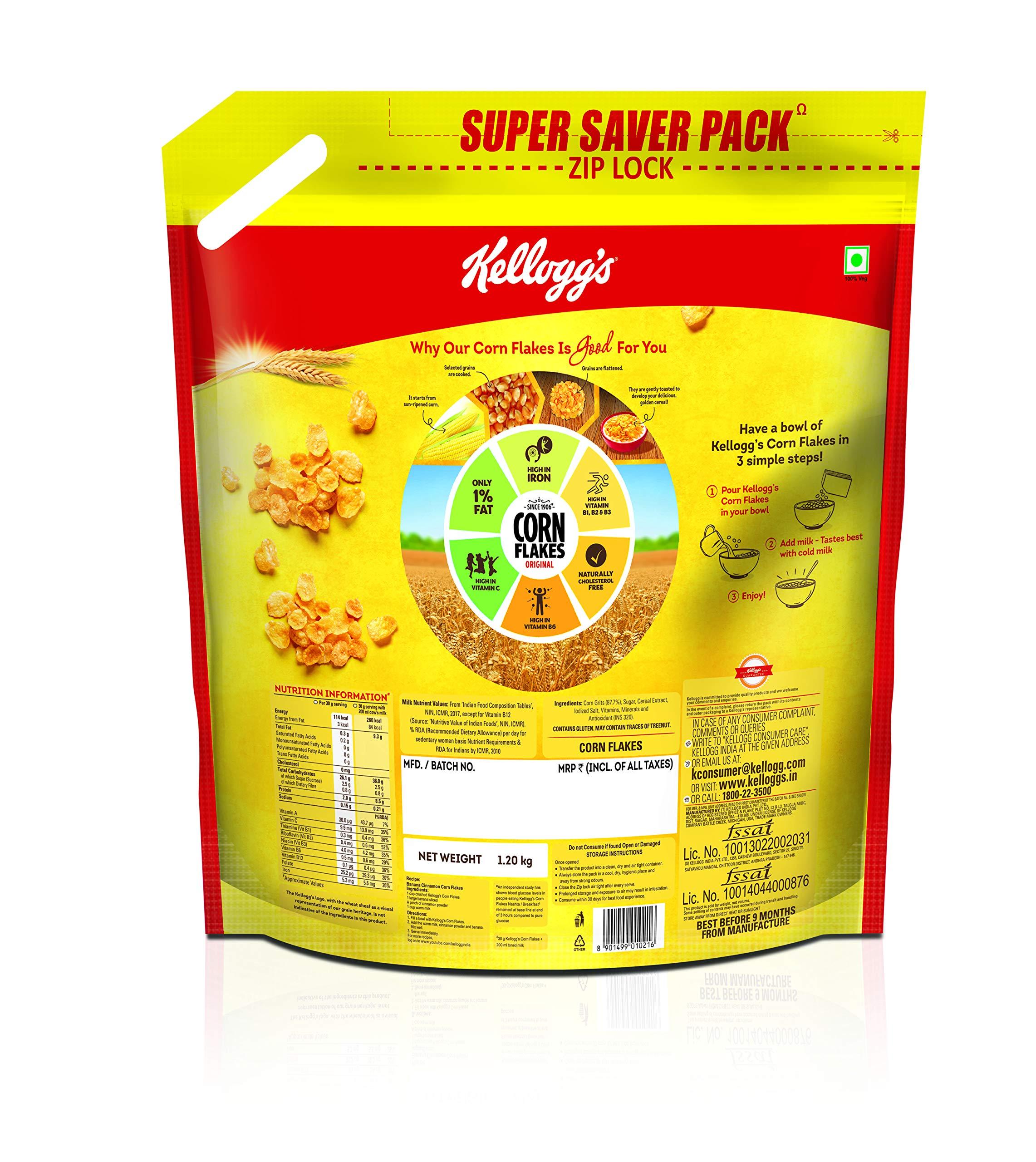 Kellogg's Kellogg\'s Combo, Crunchy Granola Almonds And Cranberries 460G And Kellogg\'S Corn Flakes Original, 1.2 Kg