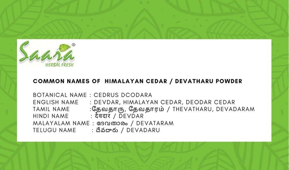 SAARA SAARA Deodar Wood Powder | Cedrus Deodara Powder | Himalayan Cedar Wood | Devadaru Wood Cedar Tree Powder 350g