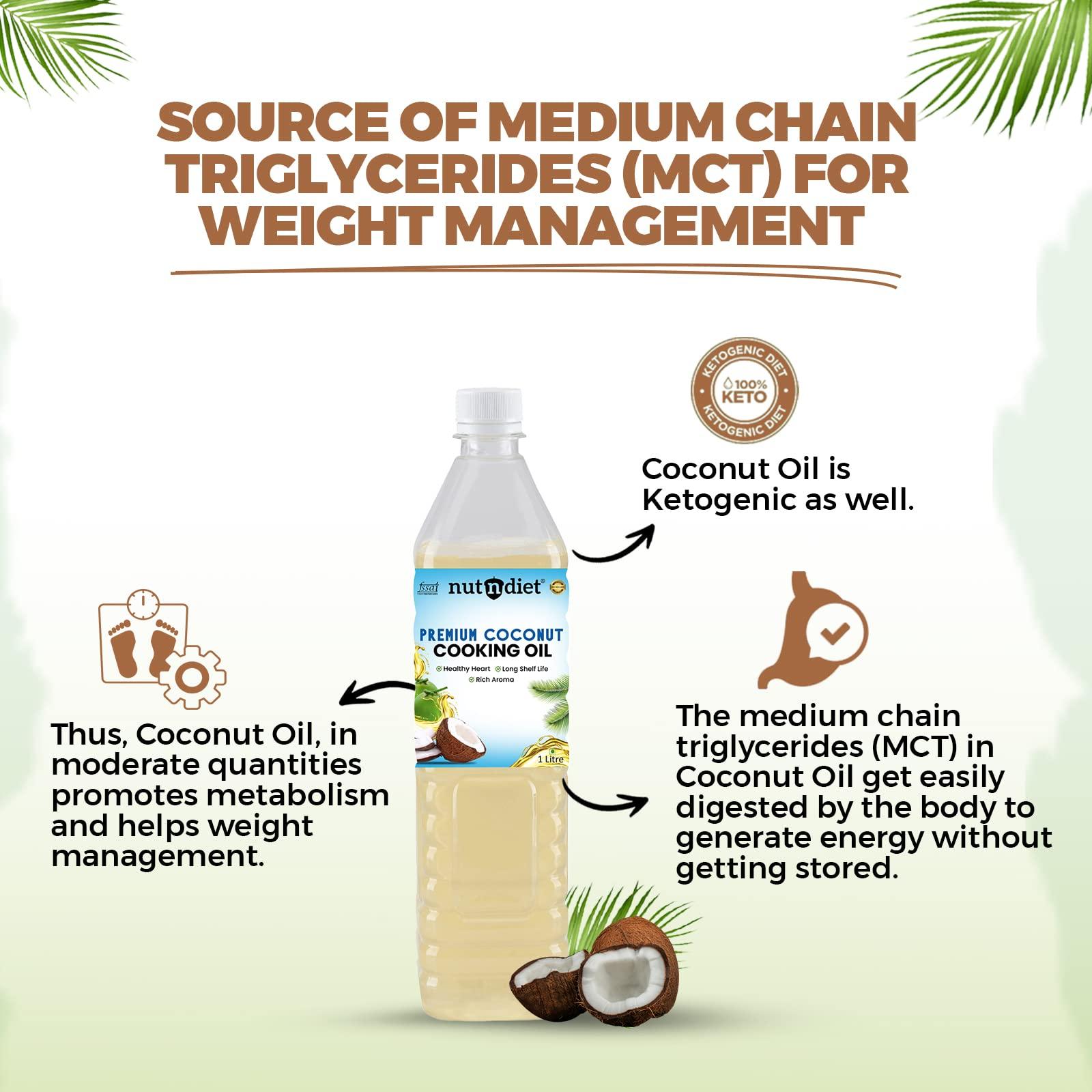 nutndiet nutndiet Premium Edible Coconut Oil For Cooking, 5 Litre CAN