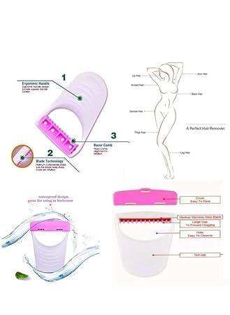 Generic Max Body Shaver Razor Pack, Set of 6, Purple and White