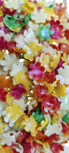 SR Foods SR Foods Ready To Fry Mixed Colour Flower Crackers Fryums With Chat Masala | Mixed Colour Pattasu Vathal | Papad | Vadiyalu (250g (Pack Of 3))