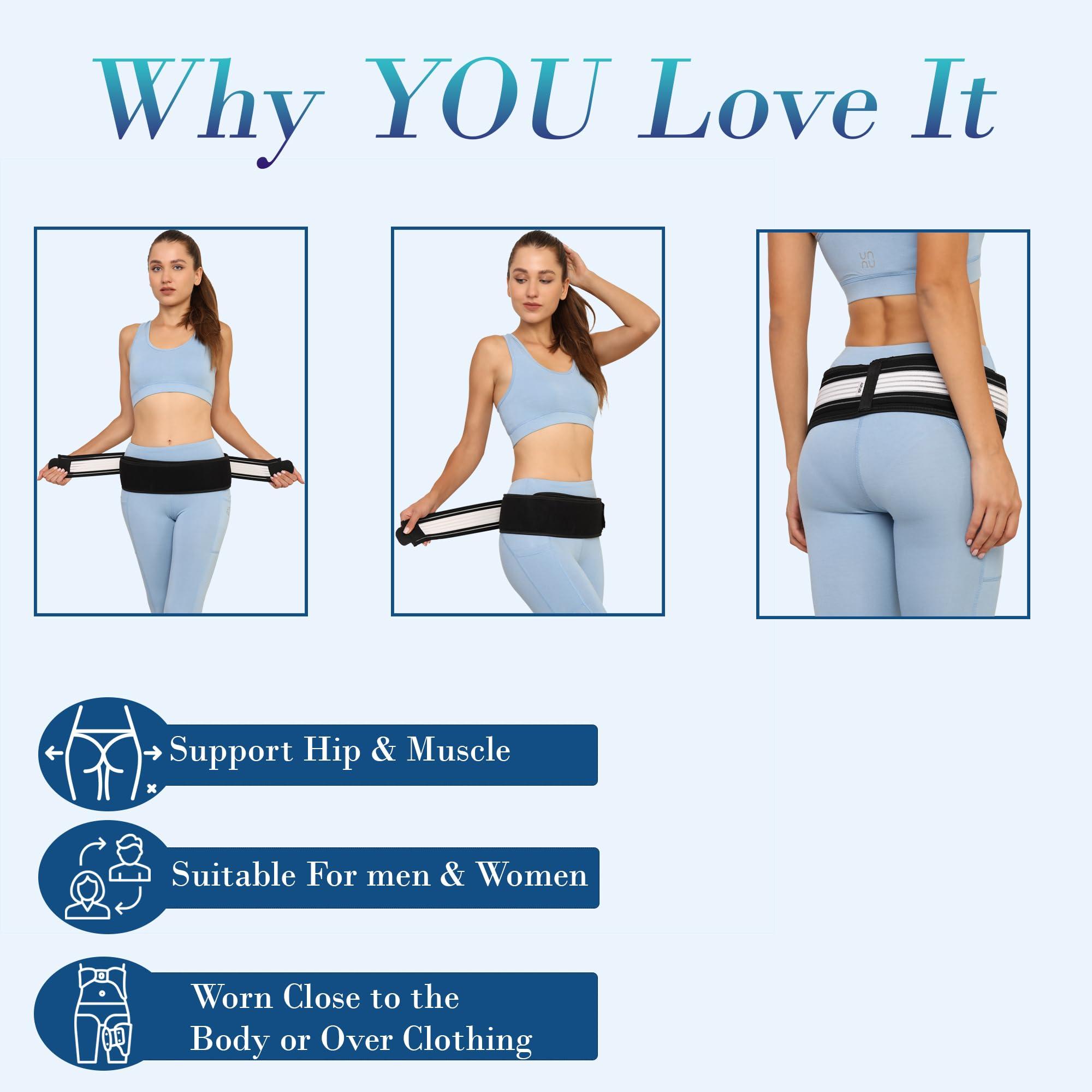 AuFlex AuFlex Neoprene Sciatica Pain Relief Belt - Flexi Back Belt- Lower Back Support Brace For Men And Women - Pelvic Support Belt - Trochanter Belt - Sciatica Pelvis Lumbar Hip Pain Relief