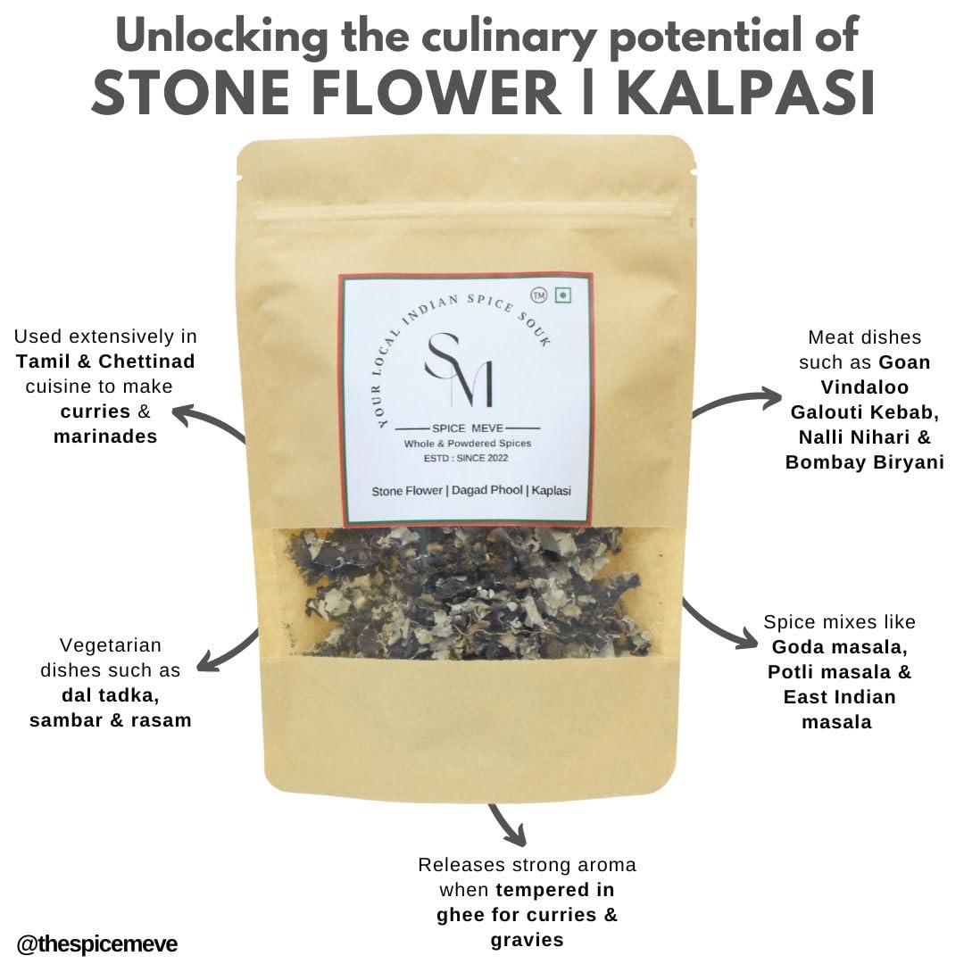 Spice Meve Spice Meve Black Stone Flower Spice | Pathar/Patthar ke Phool Spice | Dagad Phool, Kalpasi | Permalia Perlata| For Flavourful Cooking (100gm)