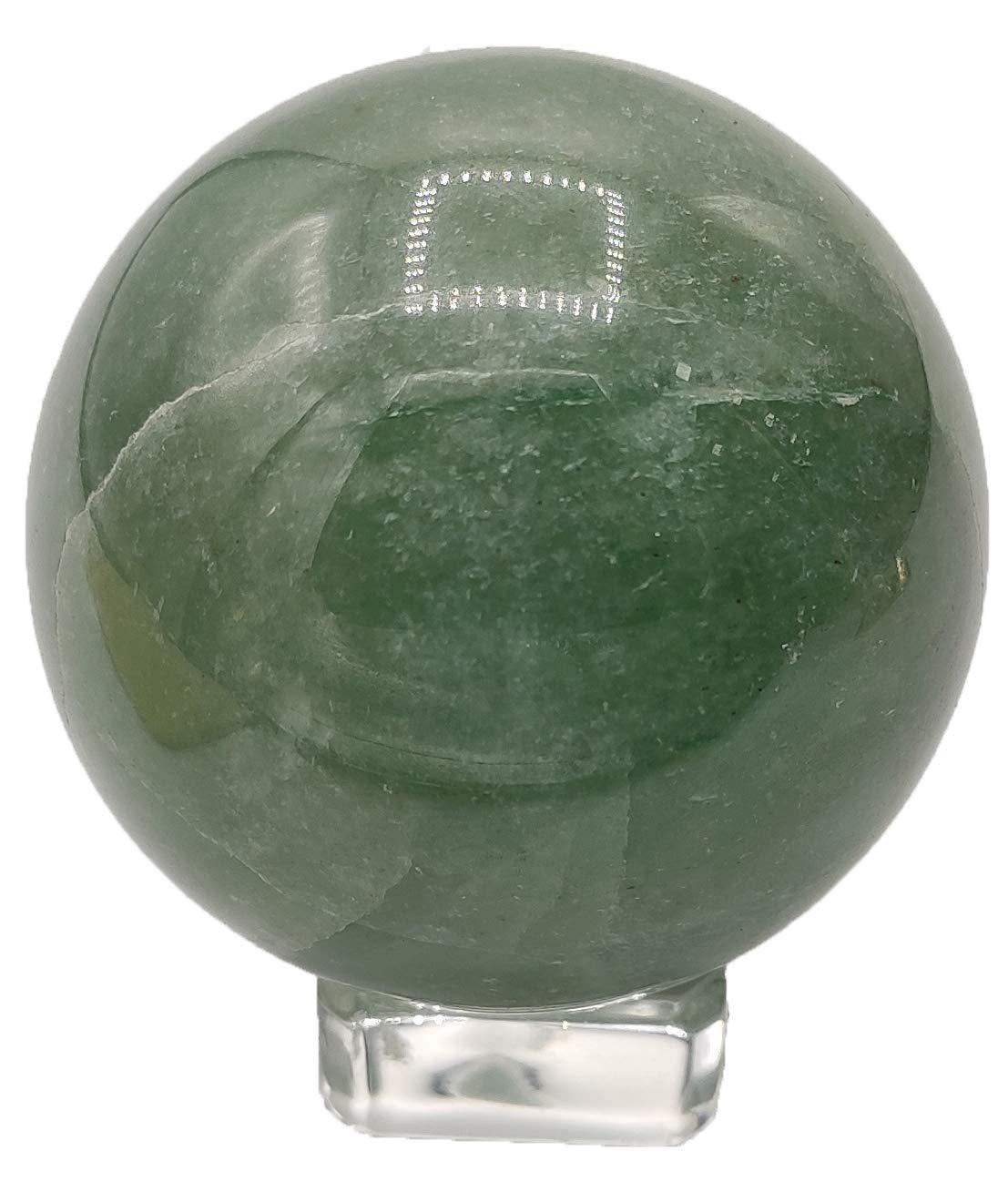 Plus Value Plus Value Natural Green Aventurine Ball Sphere - Reiki & Healing Crystals Vastu Feng Shui Chakra Aura Meditation (100 to 200grams with Stand)