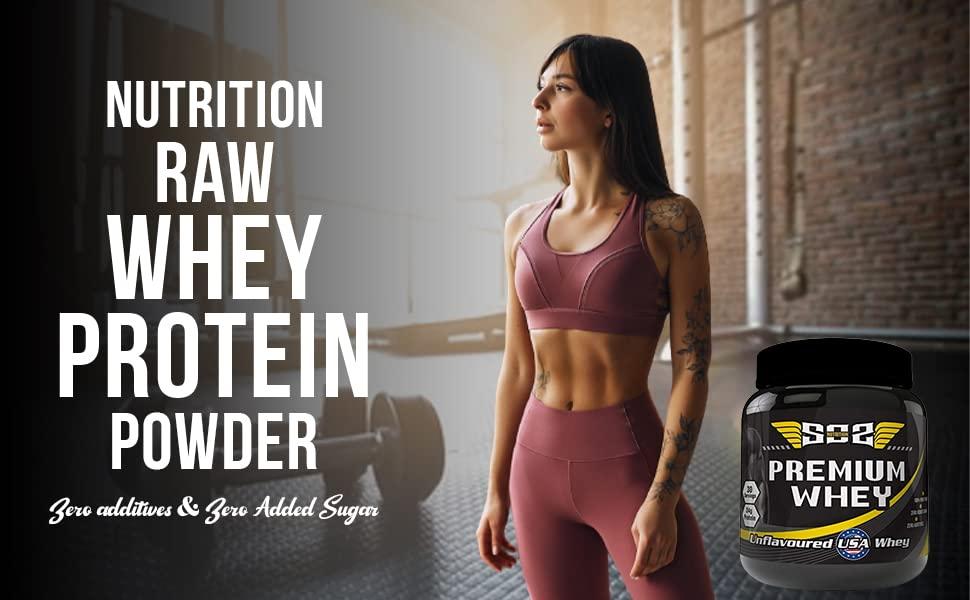 SOS Nutrition SOS Nutrition Whey Protein Powder for Men, Muscle Building, 24g Protein, 5.5g BCAA (Unflavored, 910g)