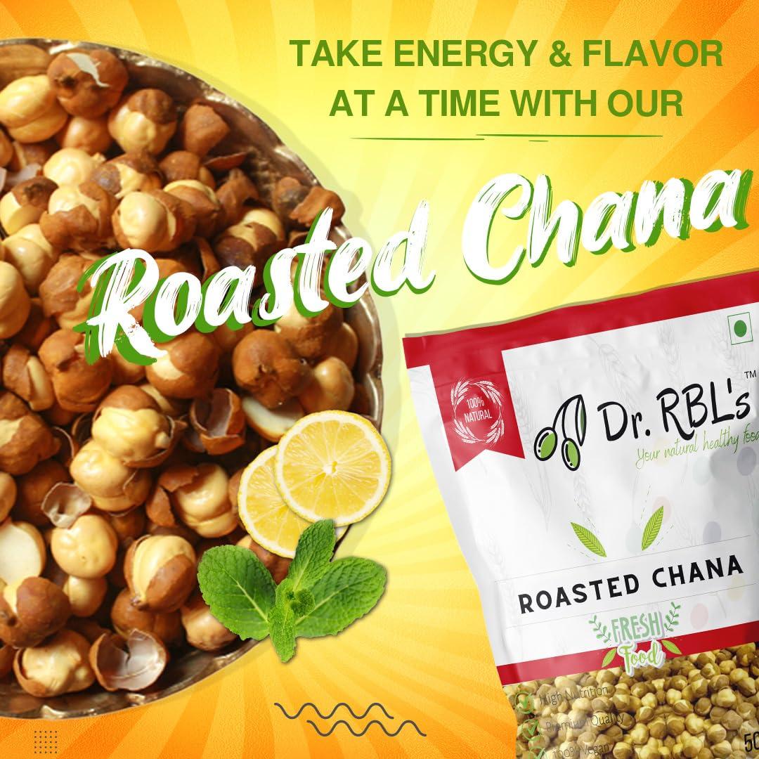 Dr. RBL's Dr. RBL\'s Roasted Chana (Bhuna Hua Chana) | Unsalted Roasted Gram/Chickpeas gram | Healthy Snack with High Protein, Fiber and Nutrients -Pack of 2 (1KG)