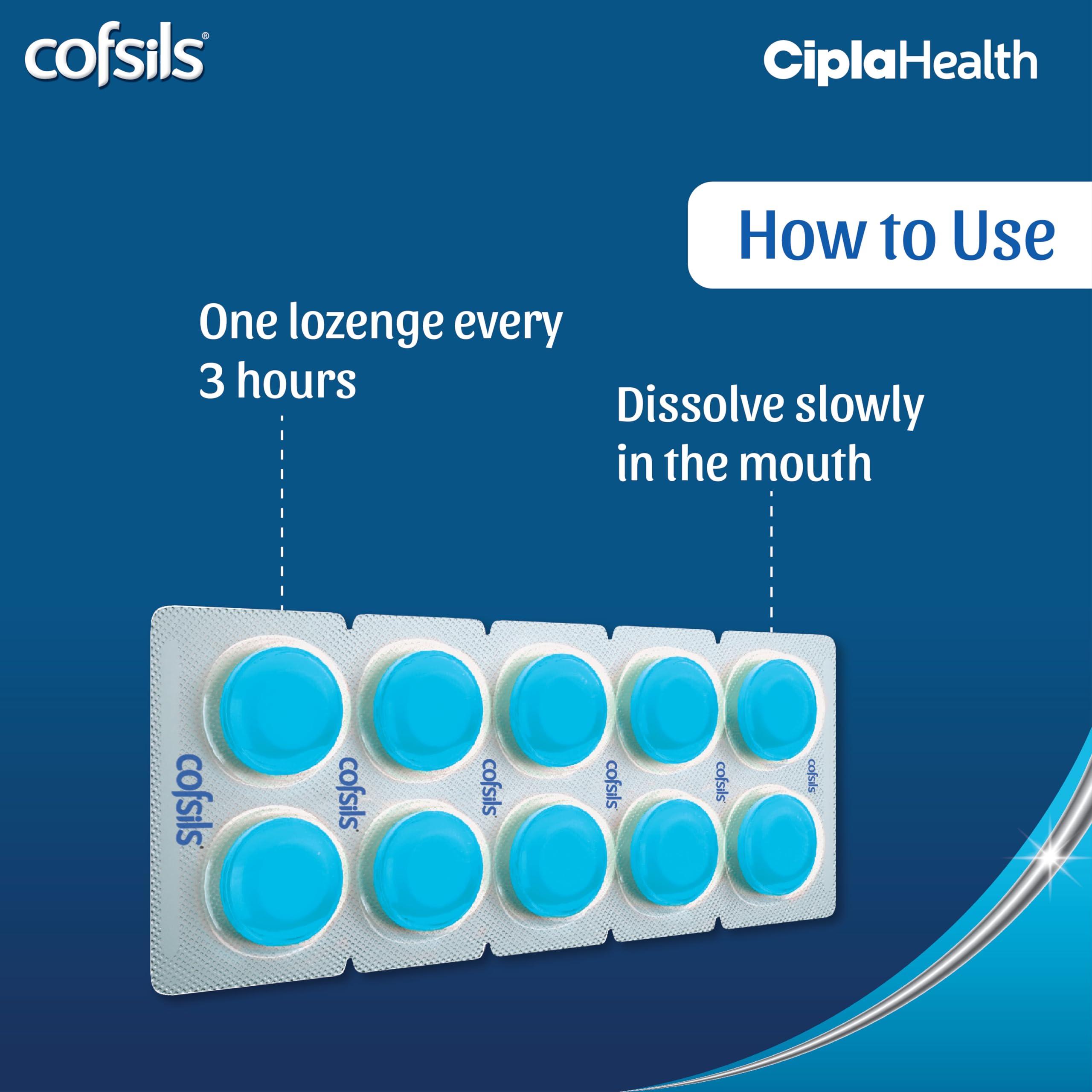 Cipla Cipla Cofsils Lozenges (200 Count) | Fresh Mint Flavour | Quick Relief from Sore Throat, Itchy Throat and Scratchy Throat (10 x 20 Strips)