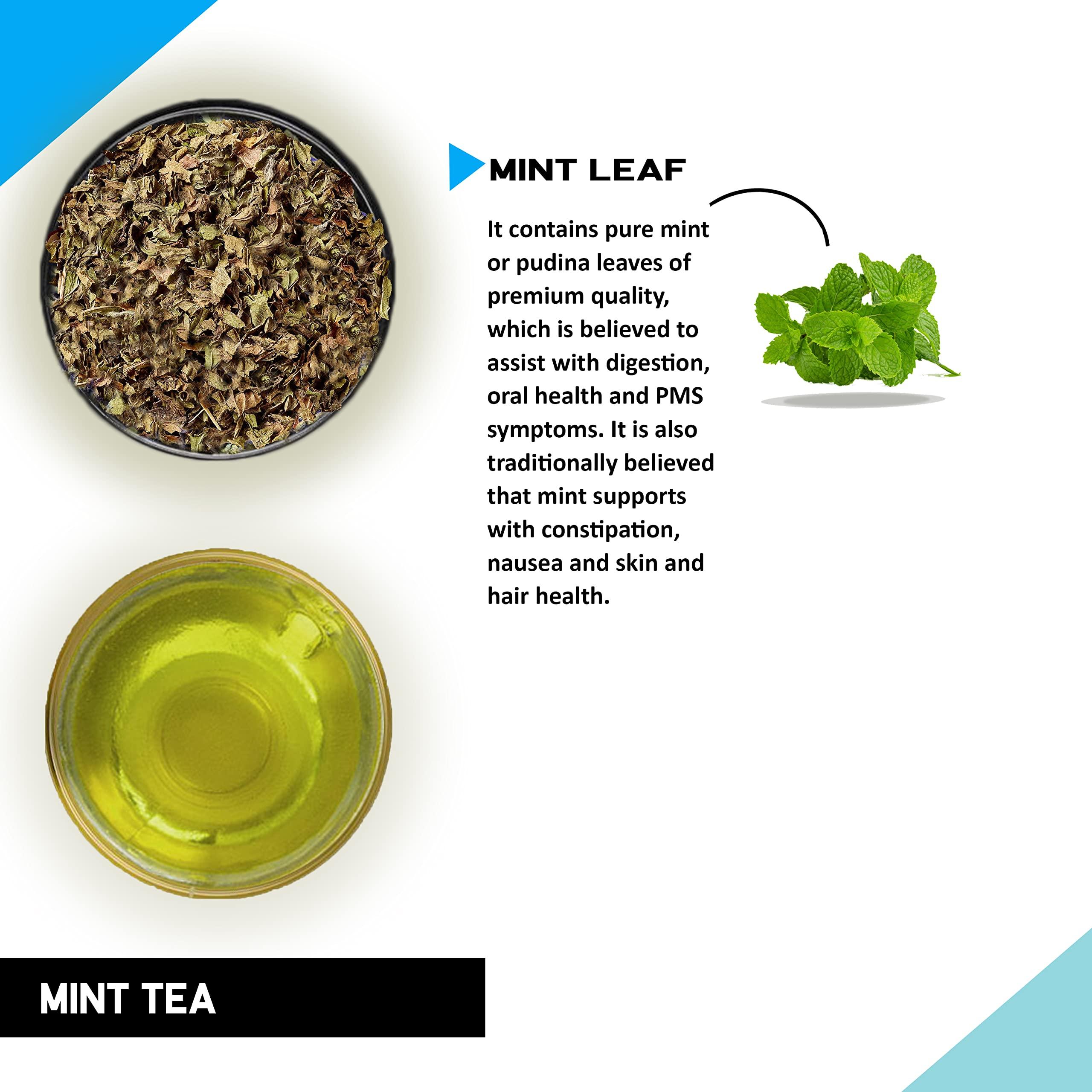 TEACURRY TEACURRY Mint Leaves Tea (25 Grams, 50 Cups) - Helps in Digestion, Bad Breath - Brazil's Mint Leaves