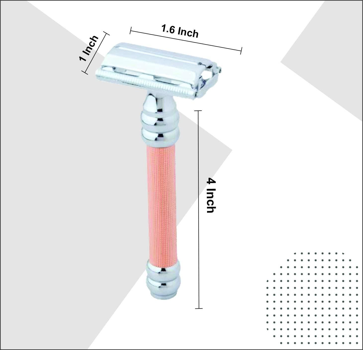 PEARL Pearl Shaving Double Edge Butterfly Safety Razor SBF-11 (Rose Gold) made with Brass Metal - Best Shaving Razor for Men | Classic & Traditional shaving Kit for Men | Premium blade razors | Holi gift options