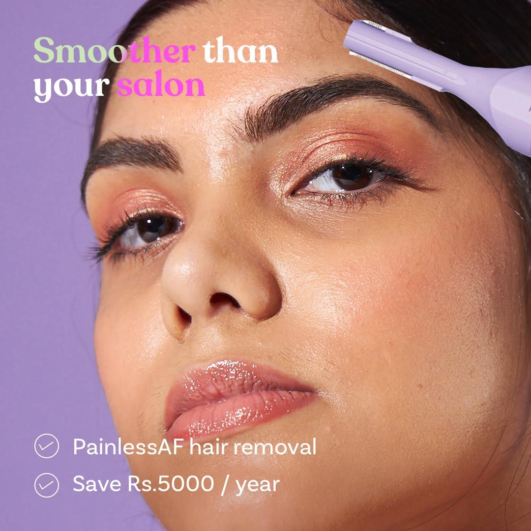 BOMBAE Bombae 4in1 Face & Eyebrow trimmer for women | Facial hair remover for women | Hair removal machine for women | 90 min runtime | C type charging | For eyebrows, upperlips, sideburns, chin, Peach Fuzz | (New Model)