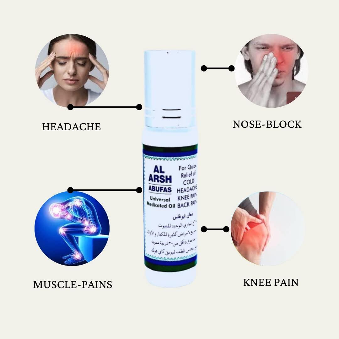 AL ARSH Sam Yang Al-Arsh Abufas Universal Medicated Oil For Every Pain Relief Herbal Oil For Cold,Joint Pain,Muscle Ache And Body Pains