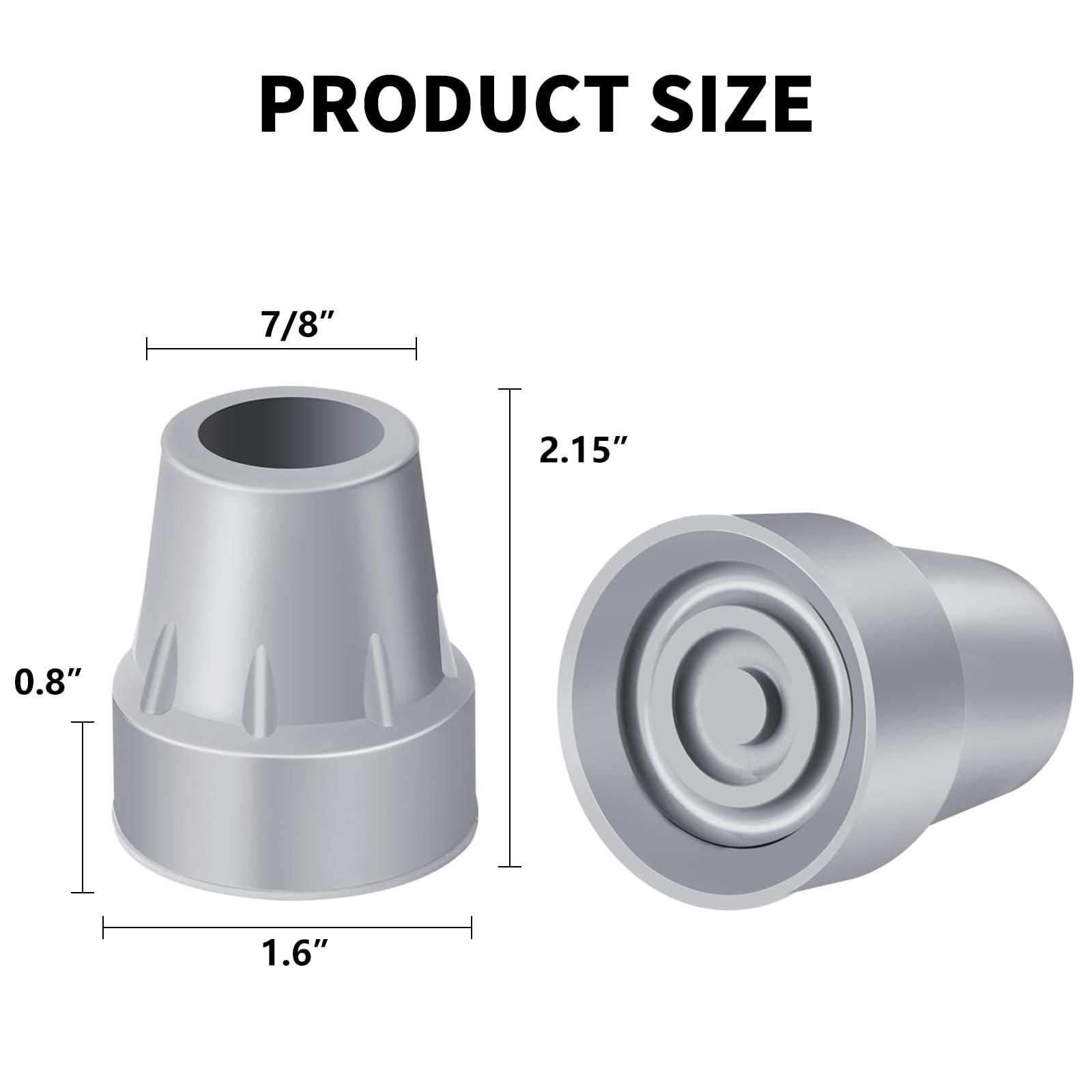 ANCKNE Crutch Tips, 4-Pack 7/8 Inch Upgrade Heavy Duty Rubber Crutch Accessories Replacement Rubber Cane Tips