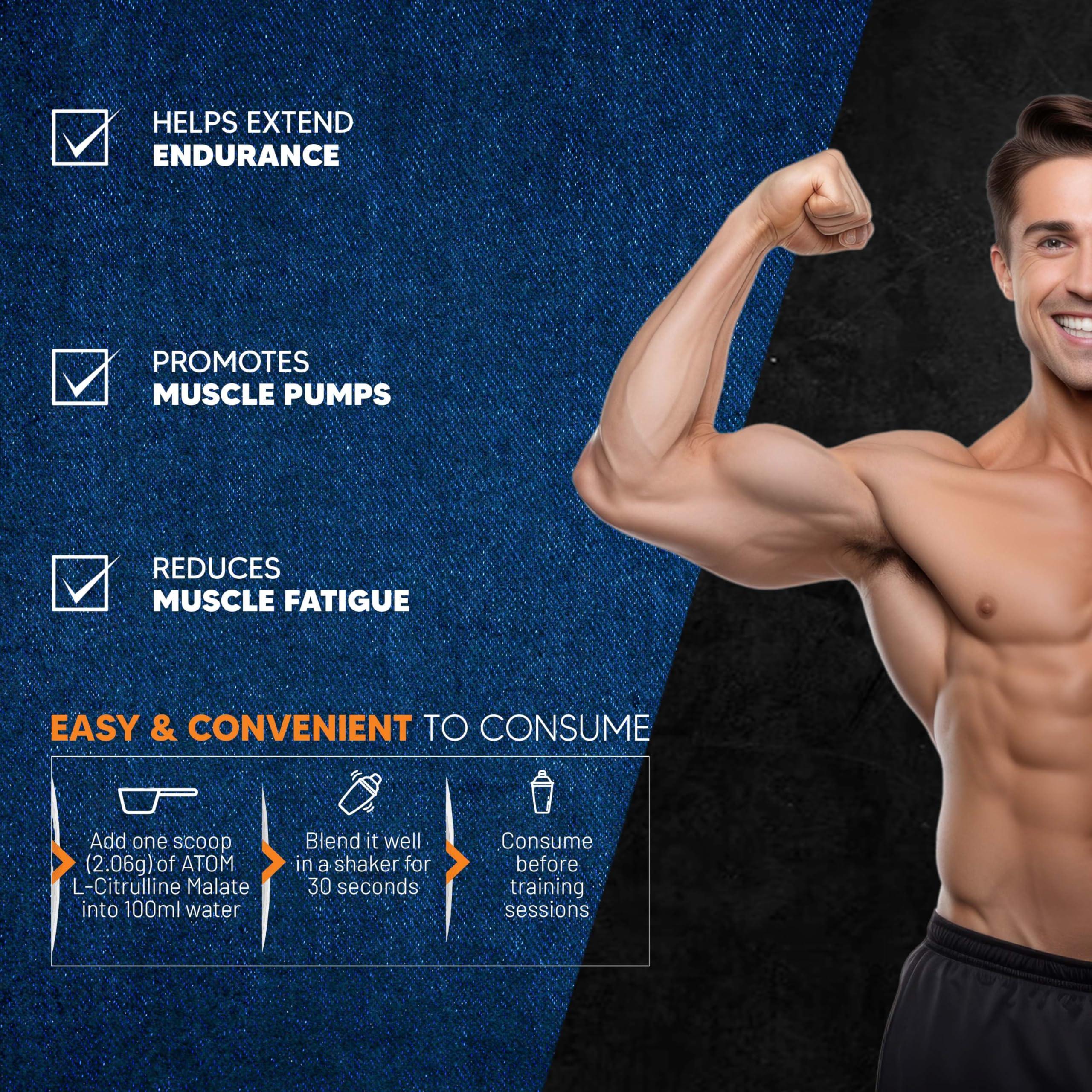 Asitis Nutrition AS-IT-IS ATOM L Citrulline Malate 2:1-100gms | 48 servings | 0 Sugar | Improves Tolerance to High-Intensity Exercise | Builds Stamina | Classic Rose Flavour