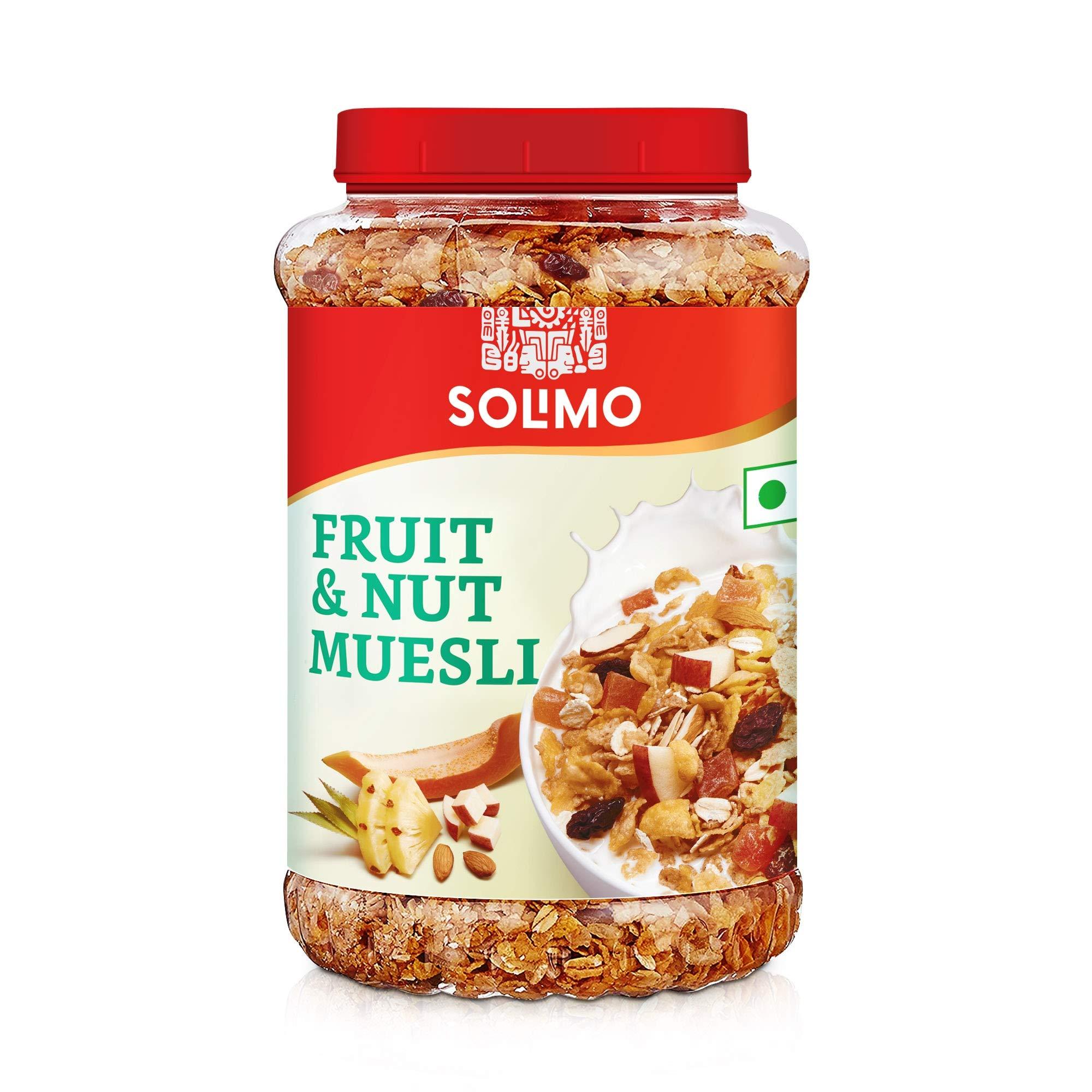 Amazon Brand - Solimo Amazon Brand Solimo - Fruit and Nut Muesli 1kg & Amazon Brand Solimo - Strawberry Muesli 1kg