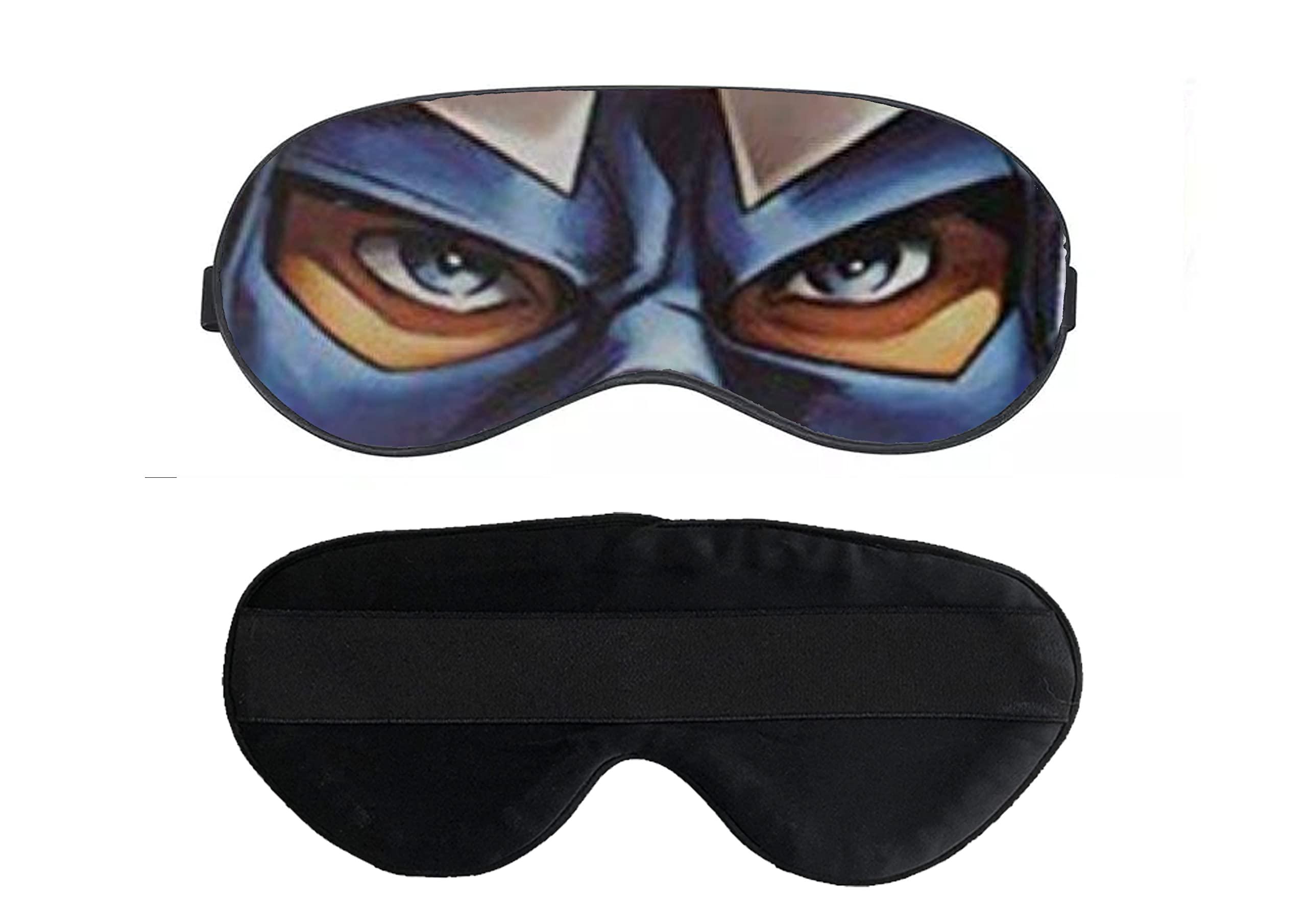 CC ENTERPRISES CC ENTERPRISES Sleep Mask - 100% Blackout Eye Mask - Zero Eye Pressure- Possible Rest - Perfect Sleeping Mask for Light Sleepers, Travelers, Midday Nappers For Avengers Lover Captain America Design