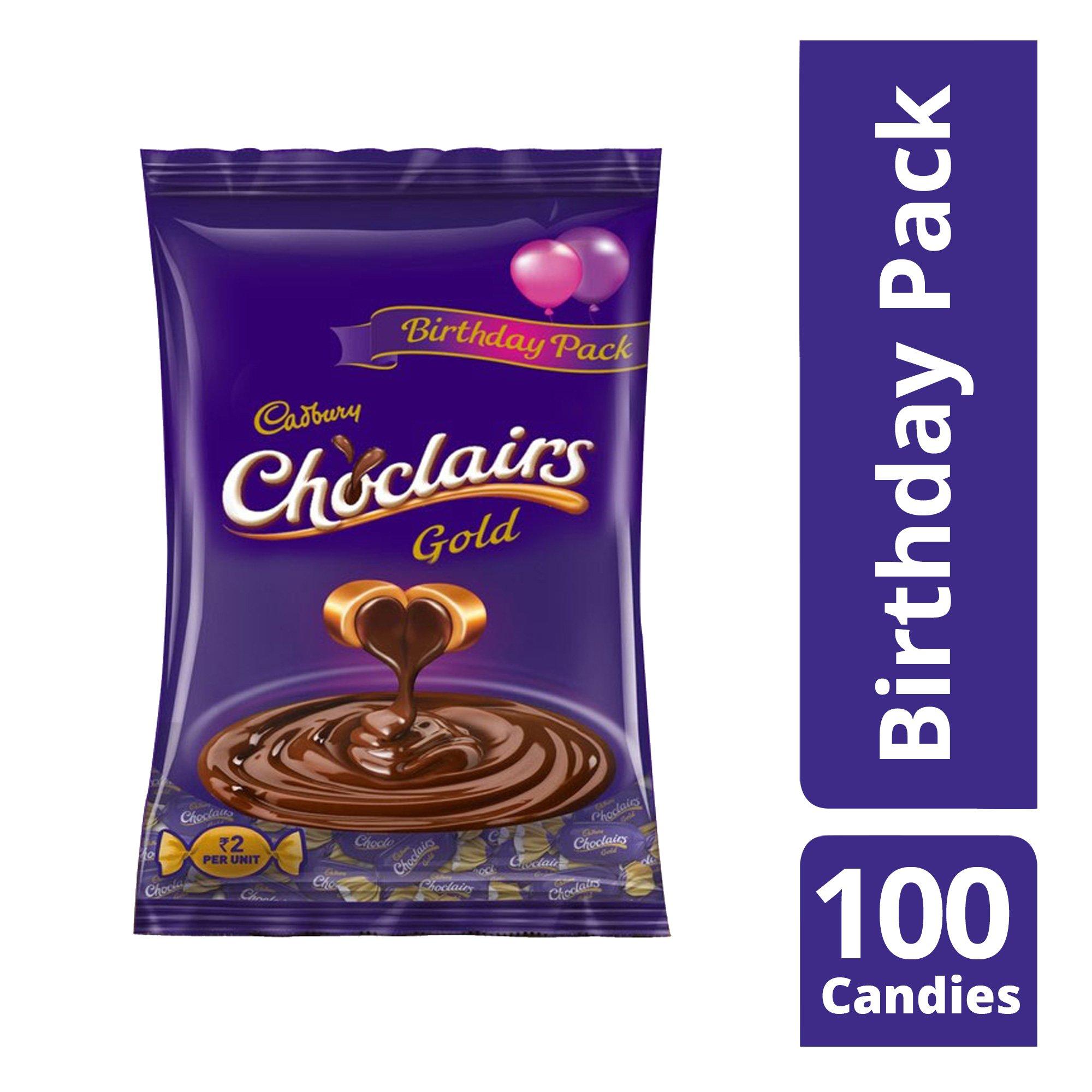 Cadbury Cadbury Choclairs Birthday Chocolates, 550g Pack (100 Candies)