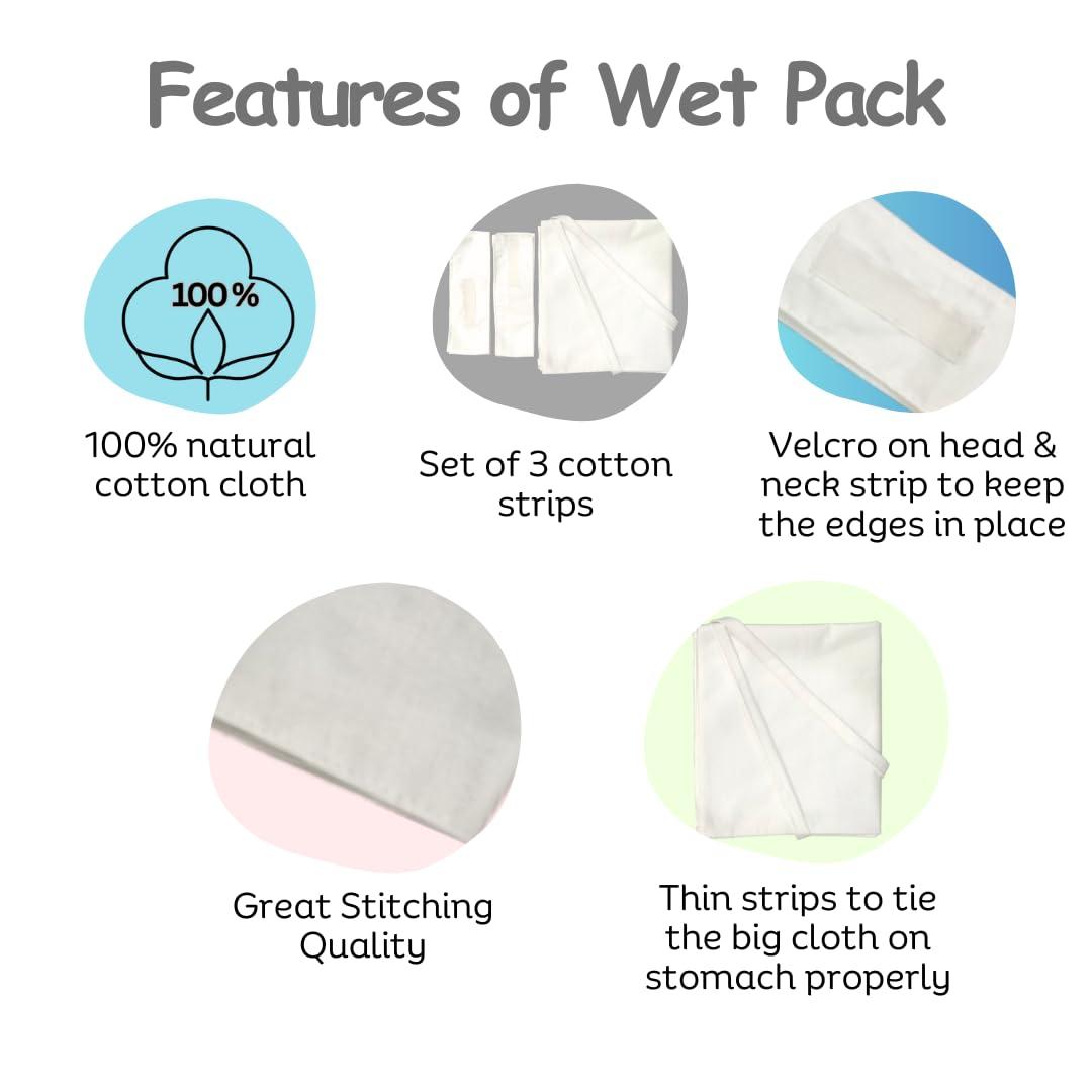 MANUSHYA LIFE MANUSHYA LIFE Combo of Wet Pack cotton patti with Velcro closure and Enema Kit 600 ML for Detox Home Use | Satvic Lifestyle | Body Detox