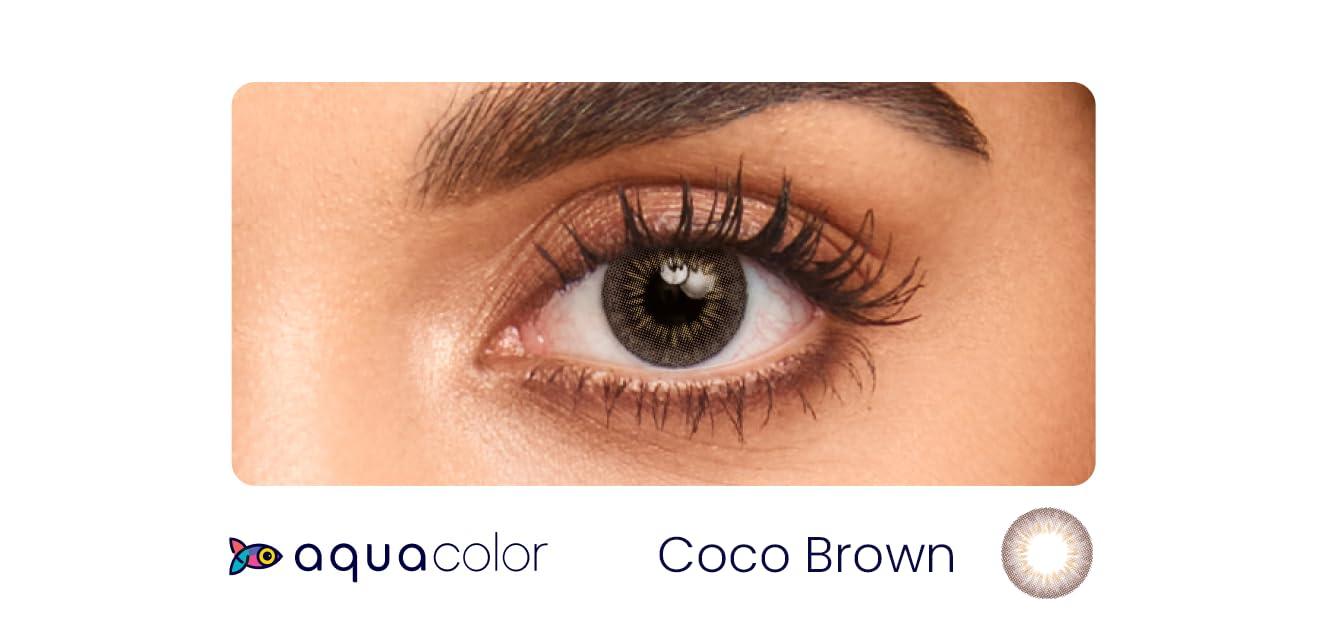 AQUALENS CONTACT LENSES Aquacolor Daily Disposable Colored Lenses with 0 Power - Coco Brown - (10 Lens/Box)